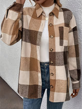 Curved Hem Plaid Collared Neck Shacket OutfitFlow